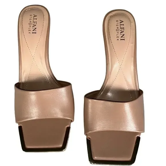 Alfani Sarrah Faux Leather Slip on Heels 8.5 New in Box - Picture 1 of 5